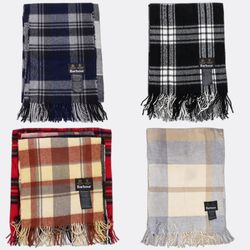 Barbour Plaid Fringe Scarves
