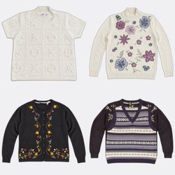 Embroidered Patterned Sweaters and Cardigans