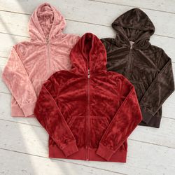 Juicy Couture Sweat-shirts zippés en velours à cap..