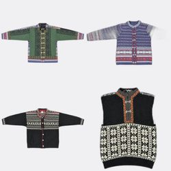 Nordic Pattern Knit Cardigans