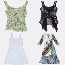 Y2k Authentic Women Lace Camisoles and Dresses
