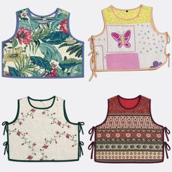 Gilets matelassés à nouer sur les côtés, upcyclés