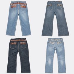 Jeans with Embellished and Sequined Back Pockets