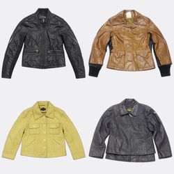 Leather Jackets and Leather Mini Skirt Bundle