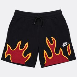 CR01667 Upcycled Nike Flame-Panel Shorts