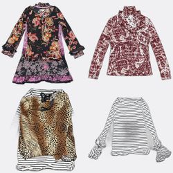 Desigual Long Sleeve Printed Blouses