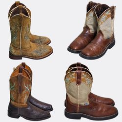Leather Western Cowboy Boots Lot