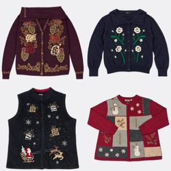 Vintage Christmas & Cottagecore Sweater Bundle | 1..