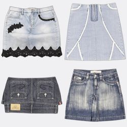 Y2K Women Denim Mini Skirts RE-3972