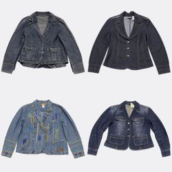 Women y2k denim jackets with blazzer style