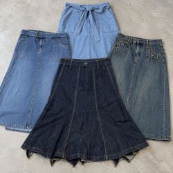 Y2k Denim Skirts (GRF-10-036)