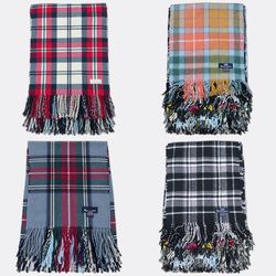 Aquascutum Plaid Fringe Scarves Selection