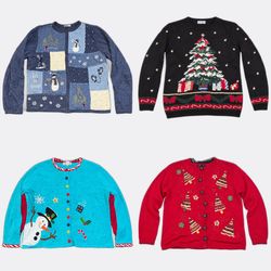 Code#052 Vintage Weihnachts-Ugly-Pullover und -Car..