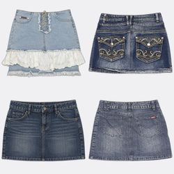 Y2K Unique Denim Mini Skirts