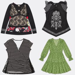 Y2k Women's Sleeveless and Short Sleeve Tops B2F-3..