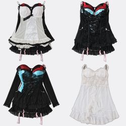 Corset Tops with Lace and Satin Details