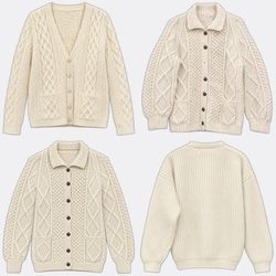 (FV-2830) Cable Knit Button Up Cardigans