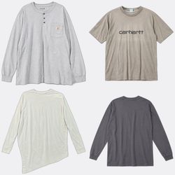 2 Carhartt Long Sleeve and Short Sleeve T-Shirts