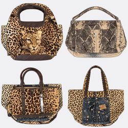 Animal Print and Textured Handbags