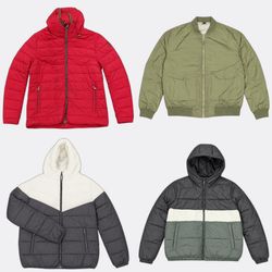Jaquetas Puffer e Jaquetas Almofadadas com Zíper