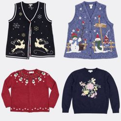 Sweaters with Embroidered and Patterned Designs