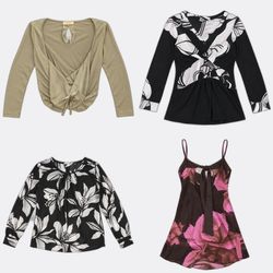 Blouses with Floral Prints and Embellishments