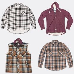Plaid Fleece Lined Workwear Jackets