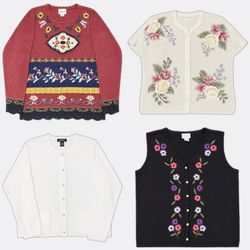 Embroidered and Woven Pattern sweaters