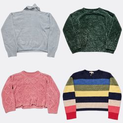 Chenille/velvet Knit Tops and Sweaters Lot