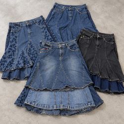 Y2k Denim Skirts (GRF-10-033)