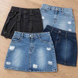 B-37 Women Denim Mini Skirts Bundle