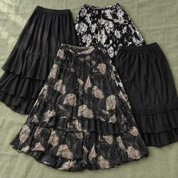 Saias Maxi estampadas Y2K em poliéster (GRF-10-023..