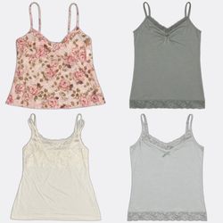 Lace Trim Spaghetti Strap Camisoles