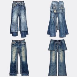 CR13188 Vintage Rock Revival Flare and Straight Je..
