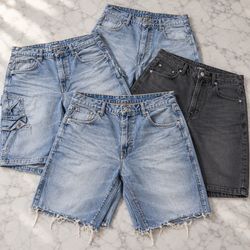 F1613 Men Baggy Hiphop Denim Shorts