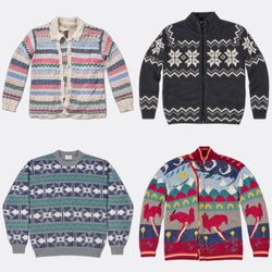 Vintage gemusterte und grafische Strickpullover