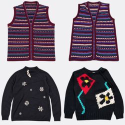 Vintage Patterned Knitwear and Sweater Vests