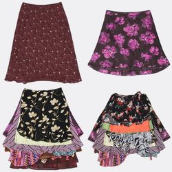 Y2K Printed and Tiered Midi Skirts