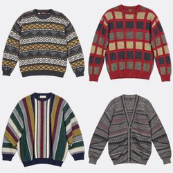 1143 Vintage Patterned Round Neck Sweaters and Car..