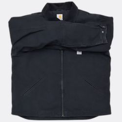CR01220 Upcycled Carhartt Black Zip-Front Workwear..