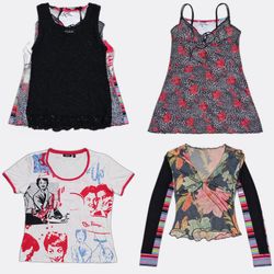 レディース トップス ミックス グラフィック タンクトップ ブラウス Tシャツ