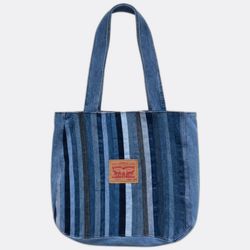 B2F001 Upgecyclete Levi’s Jeans-Tasche mit gestrei..