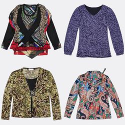 Y2K Women's Printed and Sheer Blouses Bundle