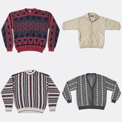 D#355 Vintage Geometric Pattern Patterned Knitwear..