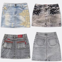 Y2k Denim Mini Skirts B2F-388
