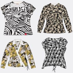 Women's Short Sleeve Printed Blouses