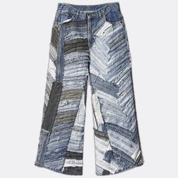 Upcycled Denim Patchwork Baggy Style Jeans