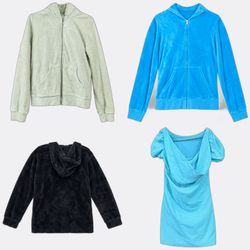 Velour Hoodies and Mini Dress Selection