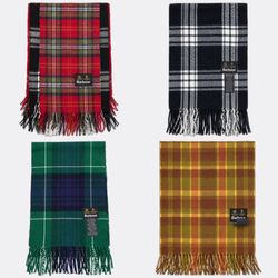 Barbour Plaid Fringe Scarves