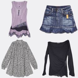 Sélection de hauts mixtes, robes et jupes Y2 pour ..